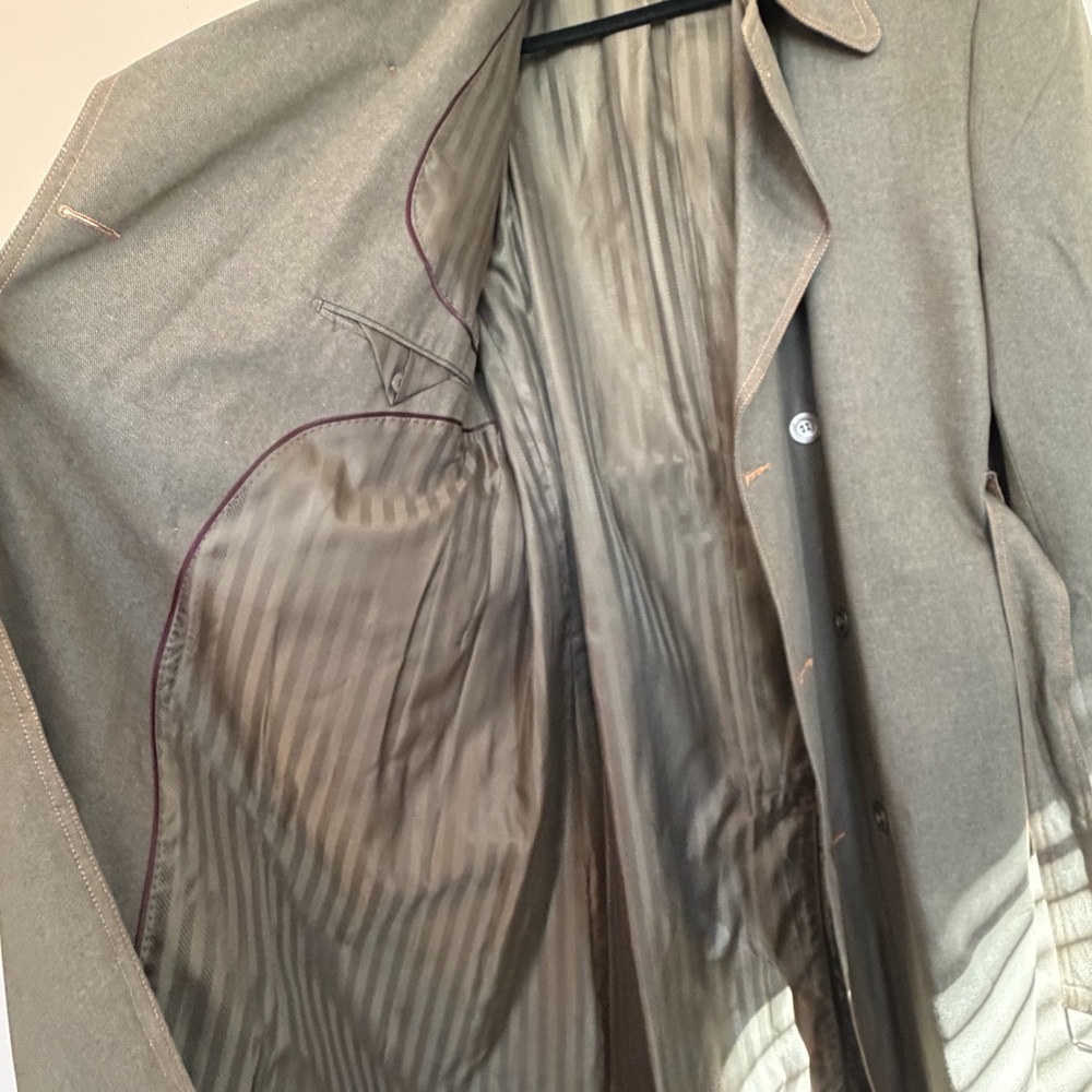 IL Canto Olive Green Denim Trench Coat - Picture 12 of 12